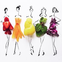 Foto: Modes māksliniece rada pārsteidzošas tērpu skices, izmantojot ēdienu