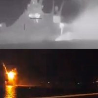 Video: Okupētajā Krimā nogremdēts okupantu kuģis 'Sergej Kotov'