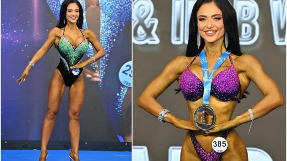 Foto: Rīdziniece Elizabete Gellere izcīna divas sudraba godalgas IFBB Pasaules kausā Spānijā