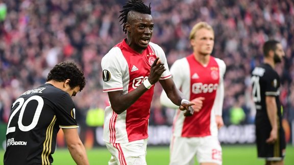 Ajax forward Bertrand Traore scores vs Olympique Lyonnais UEFA Europa League semi-final