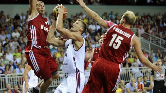 Pārbaudes spēle basketbolā: Latvija - Krievija (2.mačs)