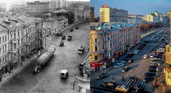 Arhīva foto: Krievijas un Ukrainas pilsētas Otrā pasaules kara laikā un šodien