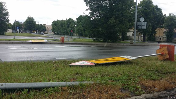 Lielākās vēja brāzmas un stiprākie nokrišņi reģistrēti Rīgā