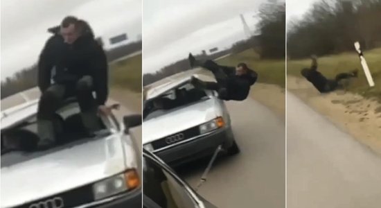 Video: Preiļu novadā no braucoša auto izkrīt pasažieris