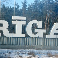 Ремонт пострадавшего от аварии знака Rīga обошелся в 3000 евро
