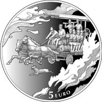 ФОТО: Банк Латвии выпускает монету в честь 150-летия пожарной службы