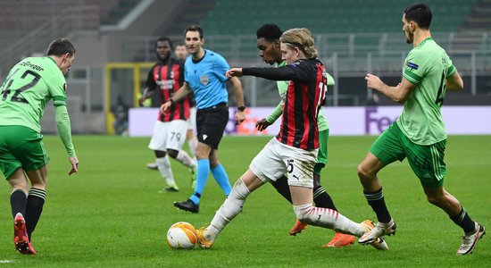 'AC Milan' gūst četrus vārtus pret 'Celtic' un sasniedz Eiropas līgas izslēgšanas spēles