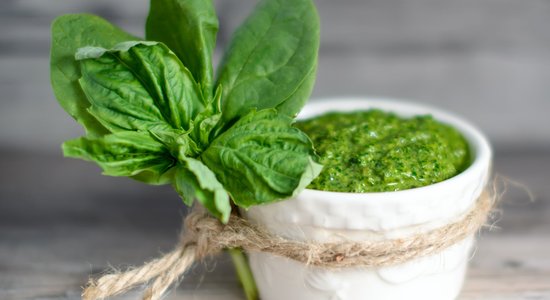 Pavasarīga pesto mērce no spinātiem un bazilika