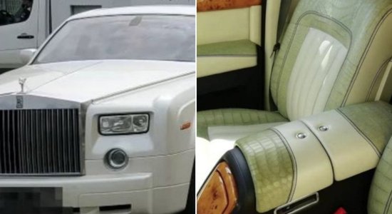 Foto: Itālijā muitnieki arestē 'Rolls-Royce' limuzīnu no Krievijas krokodila ādas apdares dēļ