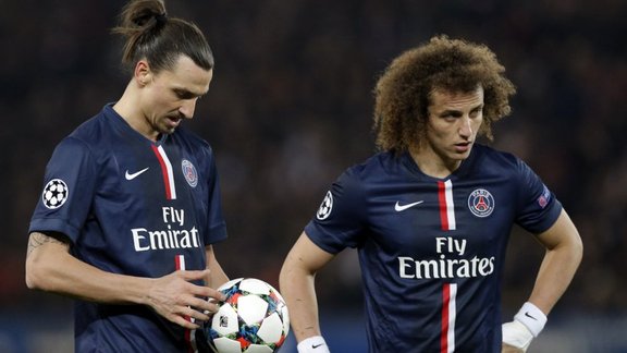 Zlatan Ibrahimovic and David Luiz (PSG)