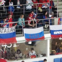 Foto: Hokeja čempionātā Maskavā Rīga nokļūst starp Magadānu un Noriļsku