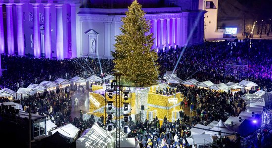 ФОТО. Как выглядит главная елка Литвы - впервые с 2010 года в центре Вильнюса нарядили живое дерево