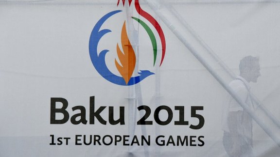 logo promoting the 2015 European Games in Baku 