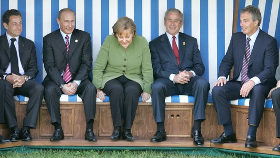 Sarkozy, Putin, Merkel, Bush, Blair