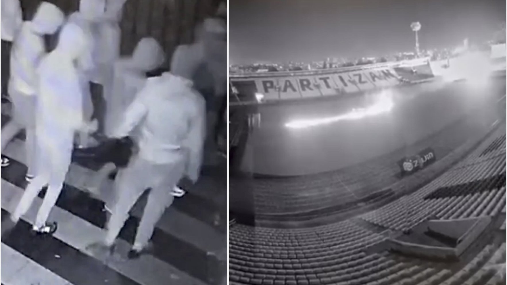 Video: Pirms Serbijas futbola derbija huligāni aizdedzina "Partizan" stadiona zālāju