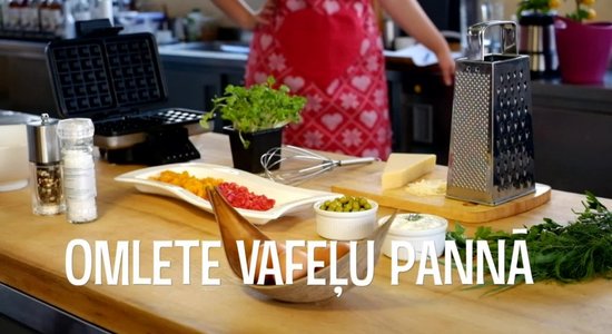 Omlete vafeļu pannā