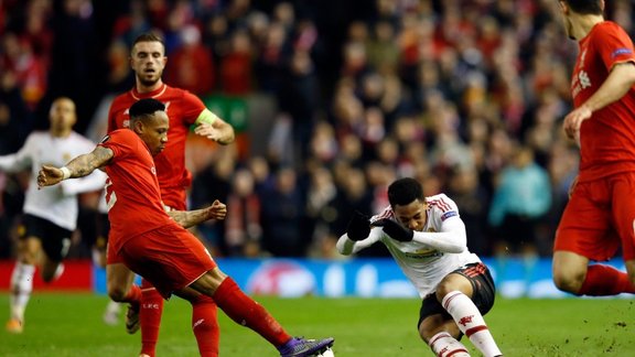 Manchester United Anthony Martial vs Liverpools Nathaniel Clyne