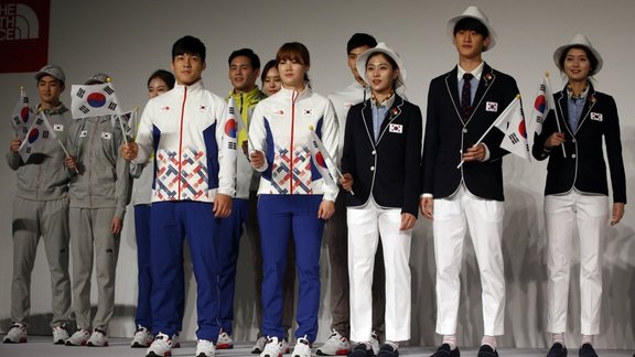 present the South Korean Olympic team uniforms