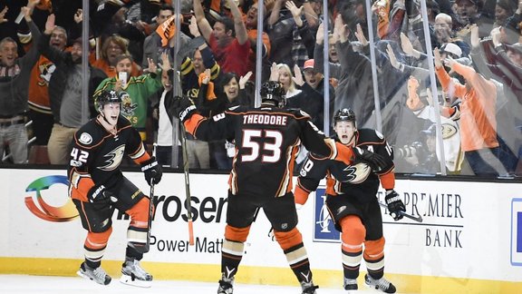 The Anaheim Ducks winning goal Corey Perry