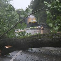 Vētras dēļ ierobežo sabiedriskā transporta kustību un slēdz ceļus (plkst.16.10)