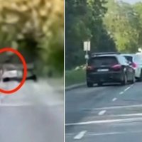 Video: Ropažos BMW apdzen līkumā un tad bremzē garām nelaidēju