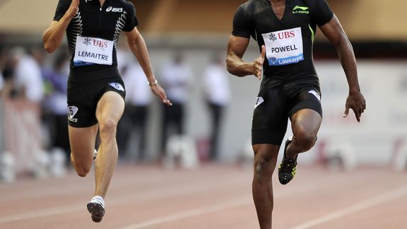 Christophe Lemaitre and Asafa Powell 