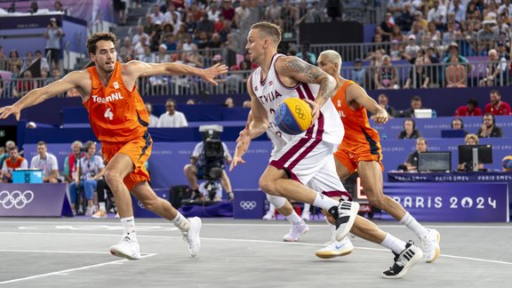 Parīzes olimpiskās spēles, 3x3 basketbols: Latvija - Nīderlande