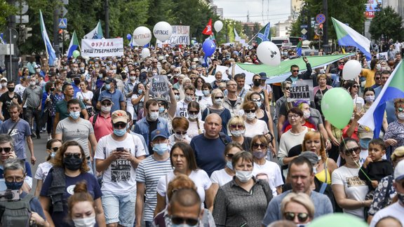 Habarovskā piekto nedēļas nogali pēc kārtas notiek protesti