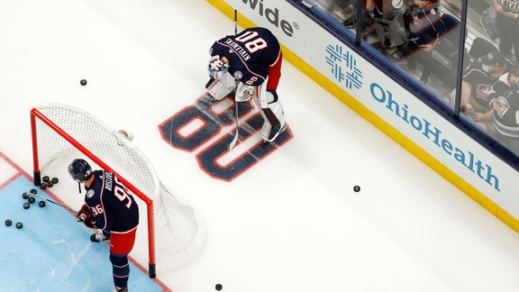 Hokejs, NHL spēle: Kolumbusas "Blue Jackets" un Elvis Merzļikins atklāj 2021./2022. gada sezonu - 7