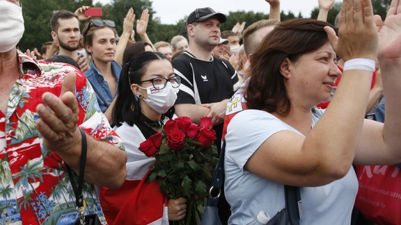 Minska, protests mītiņš Baltkrievija