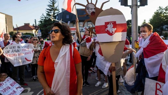 protesti, Varšava, Baltkrievija,