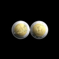 ФОТО: Банк Латвии выпустит в оборот новую монету номиналом два евро