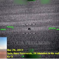 В сети опубликовано видео уничтожения техники террористов с вертолета Ка-52