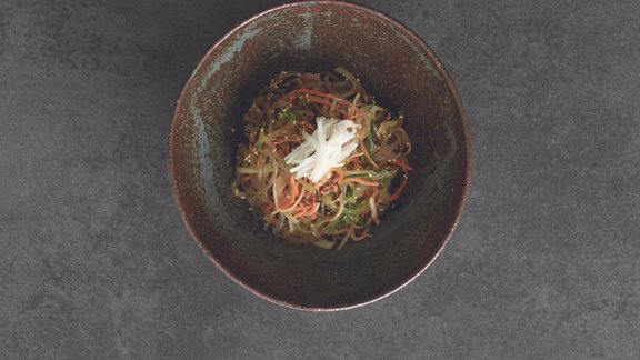 3. Japchae (Stir-Fried Glass Noodles With Vegetables)