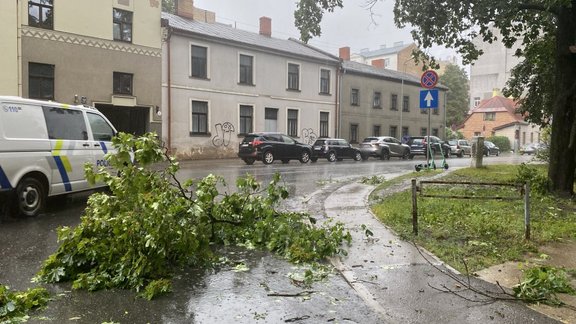 Vētras postījumi Lielajos kapos