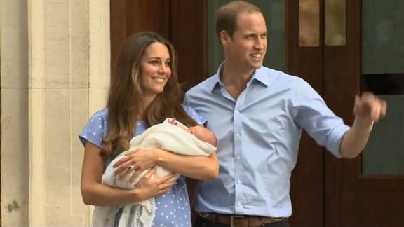 Prince William and Catherine with son