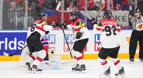 Pasaules hokeja čempionāts: Austrija turpina pretendēt uz ceturtdaļfinālu. Teksta tiešraide