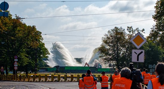 Uzvaras parka dīķī mītošās zivis obeliska demontāžas laikā nav cietušas