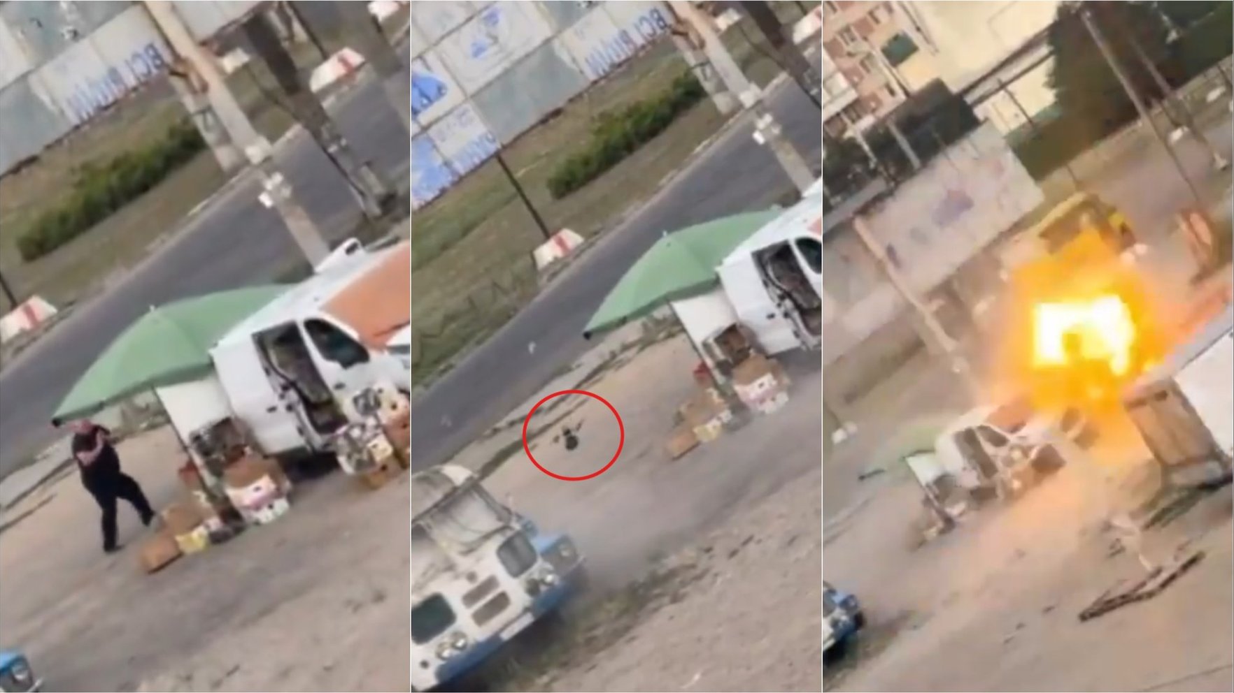 Drone Attack in Kherson: Vendor Targeted, Survives Attack