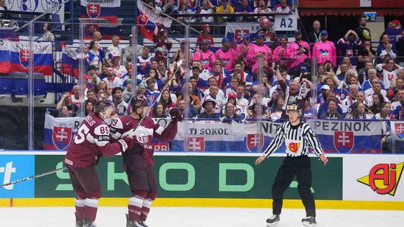 Hokejs, pasaules čempionāts 2024. Latvija - Slovākija