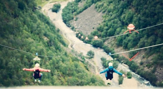 Garākais trošu nobrauciens Skandināvijā, kas sasniedz 100 kilometrus stundā