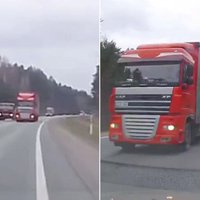 Video: Uz Rīgas apvedceļa kravas auto vadītājs bīstami apdzen citus
