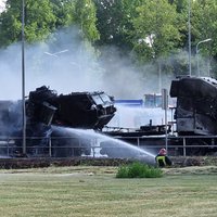 Militārā policija sākusi kriminālprocesu par sabiedroto degvielas vedēja degšanu Salaspilī