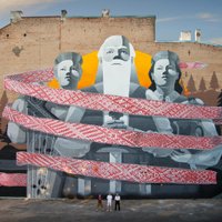 Ielu mākslinieki Tallinas ielā rada Baltijā lielāko 'grafiti'