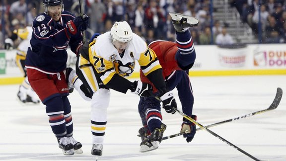 Pittsburgh Penguins Evgeni Malkin vs Columbus Blue Jackets Cam Atkinson and Seth Jones