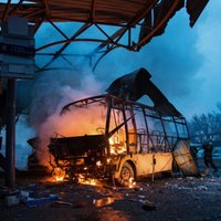 Foto: Doņeckā apšaudīta autoosta
