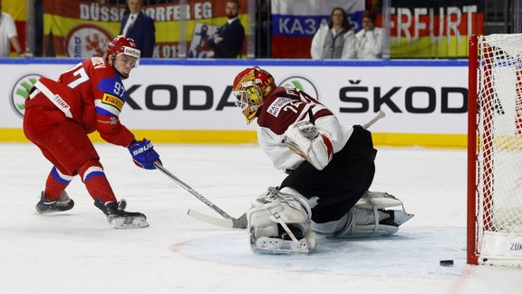 Hokejs, pasaules čempionāts: Latvija - Krievija