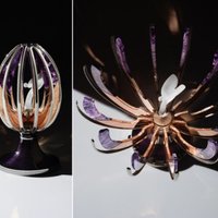 Radīta Faberžē ola ar 'Rolls-Royce' Ekstāzes gara figūru tajā