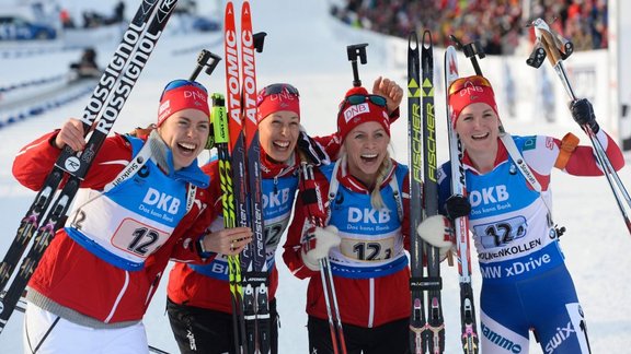 Norway: Synnoeve Solemdal, Fanny Horn Birkeland, Tiril Eckhoff and Marte Olsbu win 4x6 km relay