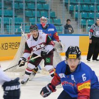 Latvijas hokeja izlase pārbaudes spēlē sagrauj Dienvidkoreju